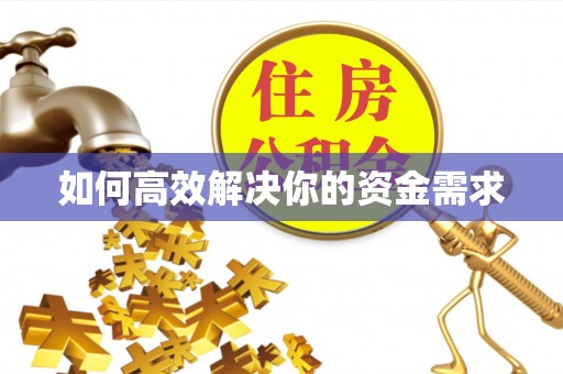 三门如何高效解决你的资金需求